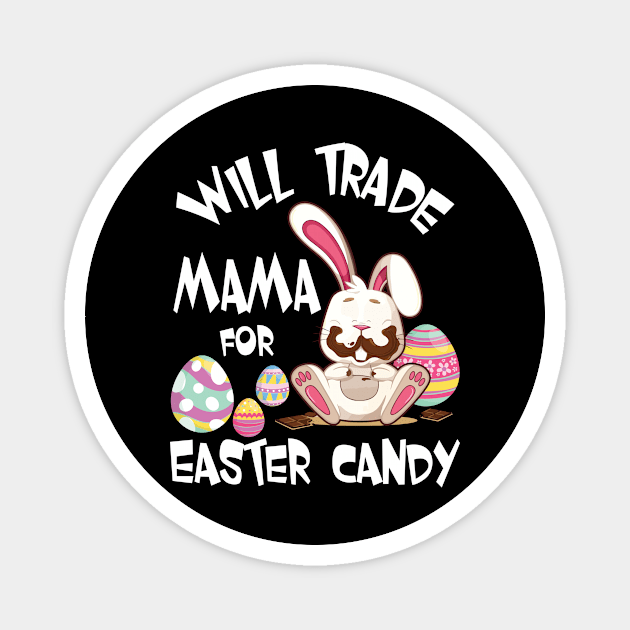 Bunny Eating Chocolate Will Trade Mama For Easter Candy Eggs Magnet by Cowan79